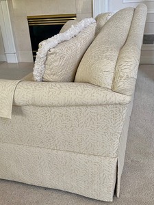 lot 192 image: Lovely Ivory Colored Upholstered Sofa