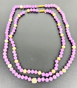 lot 167 image: Two Vintage Les Bernard Beaded Necklaces