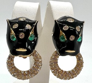 lot 180 image: Vintage Ciner Leopard Earrings