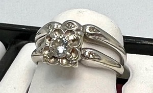 lot 209 image: Vintage 14k and Diamond Wedding and Engagement Ring