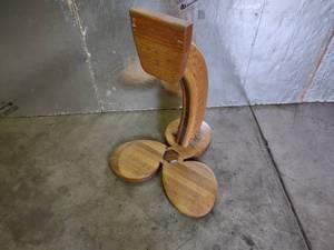 lot 47 image: Decorative Wood Outboard Motor Stan...