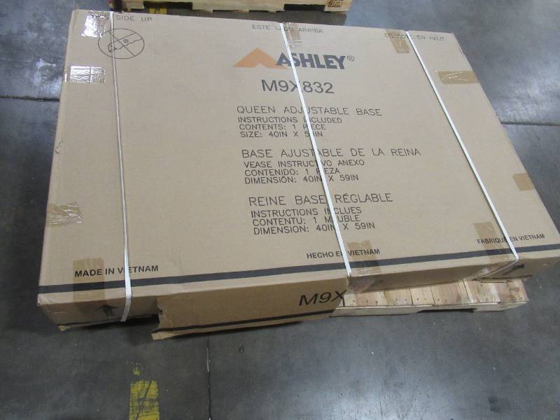 lot 103 image: Ashley Furniture Signature Design - Head-Foot Model Better Queen Adjustable Base - Gray, M9X832 - NEW