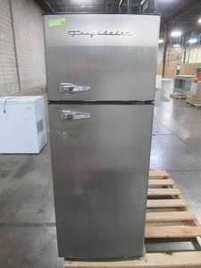lot 165 image: Frigidare 7.5 cu. ft. Mini Refrigerator in Platinum with Top Freezer, EFR751,  SLIGHTLY USED SCRATCH AND DENT - WORKS