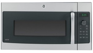 lot 169 image: GE Profile 1.7 cu. ft. Over the Range 240V Speed Cook Convection Microwave in Stainless Steel, PSA924QOSFSS - Opened for photo and inspection.