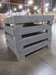 lot 200 image: PALLET SIZED DISPLAY RISERS (Gray paint) - 4 Pieces.