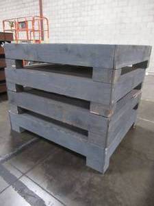 lot 201 image: PALLET SIZED DISPLAY RISERS (Gray paint) - 4 Pieces.