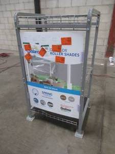 lot 206 image: Steel Display Rack 24 x 20 x 44 Tall. for thin vertical items, brooms, mops, etc....