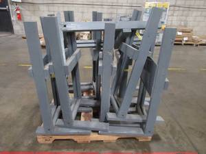 lot 207 image: Pallet of Wood Flooring Display Racks - Used for interlocking flooring display and retail signage. Approximately 18 x 22 x 43 Tall.
