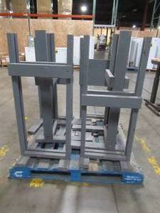 lot 208 image: Pallet of Wood Flooring Display Racks - Used for interlocking flooring display and retail signage. Approximately 18 x 22 x 43 Tall.