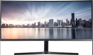 lot 241 image: SAMSUNG CH890 Series 34-Inch Ultrawide QHD (3440x1440) Computer Monitor, 100Hz, Curved, HDMI, USB-C, Height Adjustable Stand (LC34H890WGNXGO) - LIKE NEW