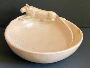 lot 24 image: Stoneware Bowl with Leopard on the Rim