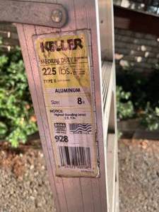 lot 153 image: 8 Foot 225 Lb. Keller Ladder Model 928