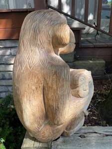 lot 178 image: Large Hand Carved Chimpanzee