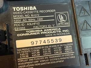 lot 210 image: Toshiba VCR Model M-672