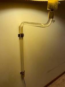 lot 231 image: Retro Brass And Acrylic Wall Mount Lamps