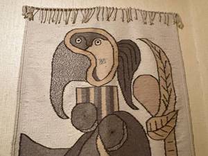 lot 243 image: Vintage Abstract Owl Themed Wall Hanging