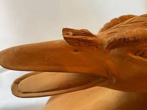 lot 263 image: Awesome Hand Carved Goose Storage Piece