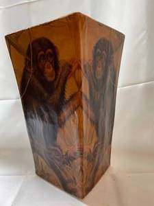 lot 341 image: Vintage Chimpanzee Waste Basket