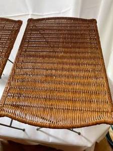 lot 351 image: 2 Vintage Wicker Folding TV Trays