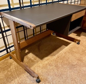 lot 297 image: Vintage DeskTable on Casters