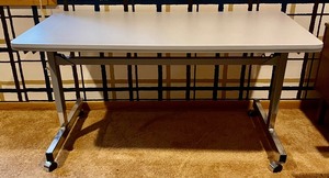 lot 298 image: Adjustable Height DeskTable on Casters