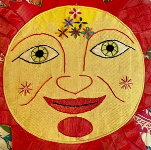 lot 453 image: Whimsical Vintage Pillow