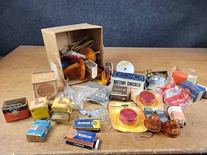 lot 2022 image: Lot of Vintage NOS Auto Parts, Lights, Reflectors, and More