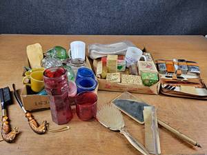 lot 2038 image: Vintage Brush Sets, AVON Perfume, Red Lobster Glass and More - NO SHIPPING