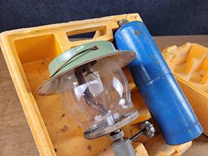 lot 2041 image: Vintage Propane Lantern in Original Foam Packaging Trailblazer by Winchester