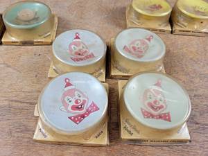 lot 2044 image: Lot of (8) Vintage Storybook Knobs Original in Package - The clowns are kinda creepy