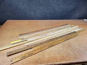 lot 2066 image: Large Lot of Assorted Advertising Yardsticks - Great for art Projects