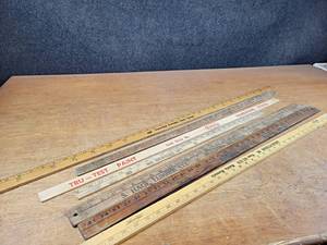 lot 2068 image: Large Lot of Assorted Advertising Yardsticks - Great for art Projects