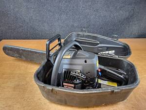 lot 2010 image: Craftsman 16 Gas Chainsaw in Case - Untested - Motor Pulls over