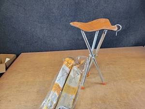 lot 2105 image: Pair of Vintage Winfield Saddle Stools - In Original Packages