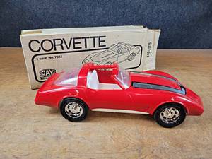 lot 2109 image: Vintage Gay Toys Inc. Plastic Corvette Toy w Original Box - Overall about 18 Long