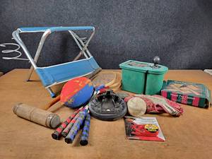 lot 2140 image: Lot of Sports Equipment and Camping Chair