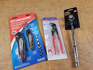 lot 2151 image: NEW - Knipex Alligator Pliers, Crescent Wrenches and 38 Drive Socket Wrench