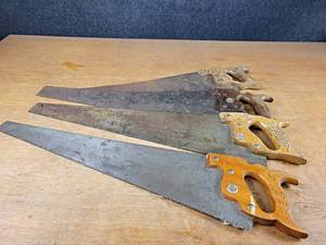 lot 2166 image: Lot of (4) Vintage Hand Saws