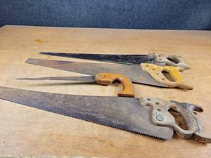 lot 2167 image: Lot of (4) Vintage Hand Saws