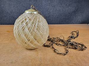 lot 2002 image: Vintage Lucite Spaghetti Swag Ball Lamp - About 12 Diameter