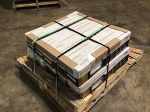 Pallet of 10 Boxes of Alaska Gray Keger Panel 6 in. X 24 in. Natural Marble Wall Tile  Customer Returns see Terms on Auction