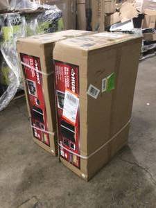Lot of 2 Ready-to-Assemble 24-Gauge Steel 2-Door Garage Base Cabinet in Black (28 in. W x 32 in. H x 18 in. D) by Husky Customer Returns See  Terms on Auction