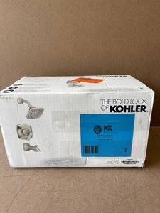 lot 2 image: KOHLER Rubicon 1-Handle 3-Spray Wall-Mount Tub and Shower Faucet in Brushed Nickel (Valve Included)