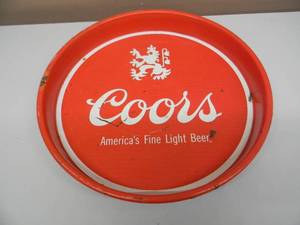 lot 18 image: VINTAGE Coors Americas Fine Light Beer 13 Serving Tray - OLD SCHOOL COOL PIECE - SEE PICTURES
