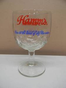 lot 29 image: (4) VINTAGE HAMMS BEER STEMMED BEER GOBLETS - FROM THE LAND OF SKY BLUE WATERS - NICE SET - APPROX 6 14 - SEE PICTURES