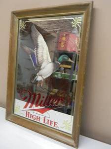 lot 61 image: VINTAGE FIRST EDITION MILLER HIGH LIFE SPORTSMEN SERIES MINNESOTA  DUCK - GREAT PIECE - APPROX 16 By 21 - SEE PICTURES