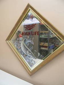 lot 64 image: VINTAGE MILLER HIGH LIFE TIP UP By Scott Zoellick - GREAT PIECE - APPROX 19 By 19 - SEE PICTURES