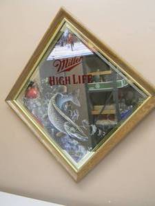 lot 65 image: VINTAGE MILLER HIGH LIFE TIP UP By Scott Zoellick - GREAT PIECE - APPROX 19 By 19 - SEE PICTURES