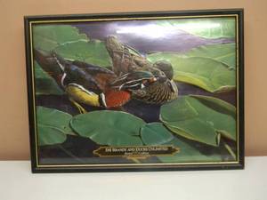 lot 68 image: VINTAGE 1994 E&J BRANDY DUCKS UNLIMITED LIMITED EDITION MIRRORBAR SIGN - GREAT PIECE - APPROX 23 By 17 - SEE PICTURES