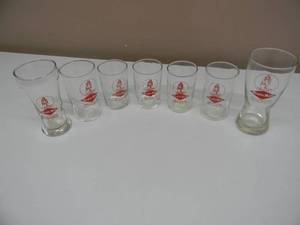 lot 55 image: (7) VINTAGE GRAIN BELT BEER GLASSES - VARIOUS - NICE - SEE PICTURES